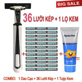 Bộ Dao Cạo Râu Gillette Vector 36 Lưỡi Tặng Tuýp Kem Tạo Bọt Mềm Cạo Siêu Sạch Siêu Mát