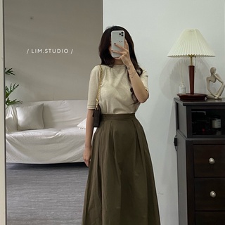Chân váy basic khaki thô [ảnh thật shop chụp]