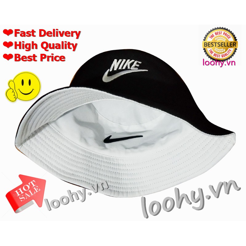 Nón Bucket Nike Hai Mặt Phong Cách Hip Hop Cá Tính