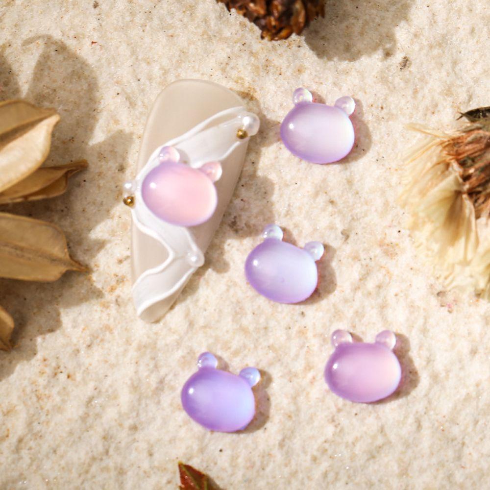 QQMALL Phụ Kiện Trang Trí Móng Tay Dạ Quang Hình Ngôi Sao Năm Cánh / Trái Tim / Bướm