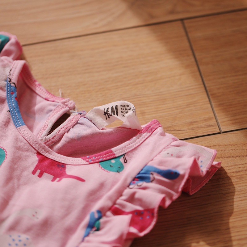 Váy hồng khủng long bé gái Hm