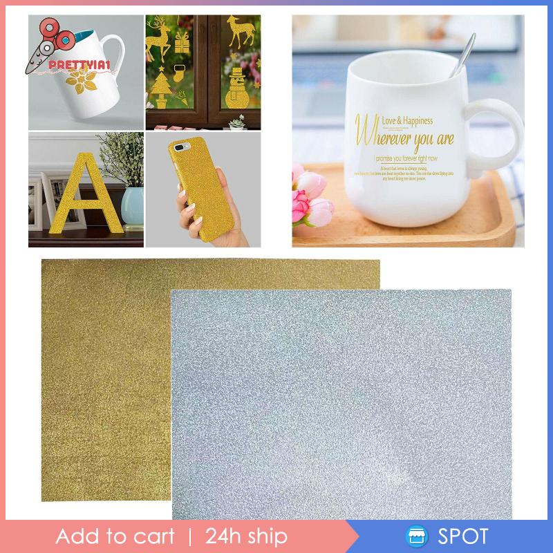 [Prettyia1] Cuộn Giấy Vinyl Truyền Nhiệt HTV Cho Quần Áo Màu Vàng Kim 30x50cm