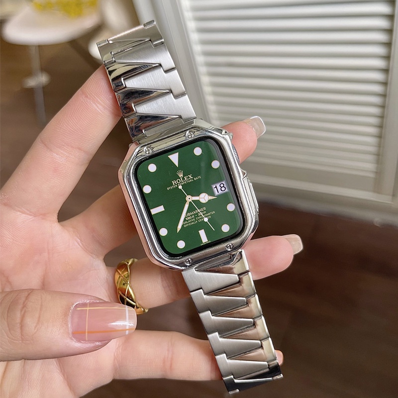 Dây Đeo Inox + Ốp Bảo Vệ Cho Đồng Hồ Thông Minh iwatch ultra 49mm 8 7 45mm 41mm 65SE44 / 40mm