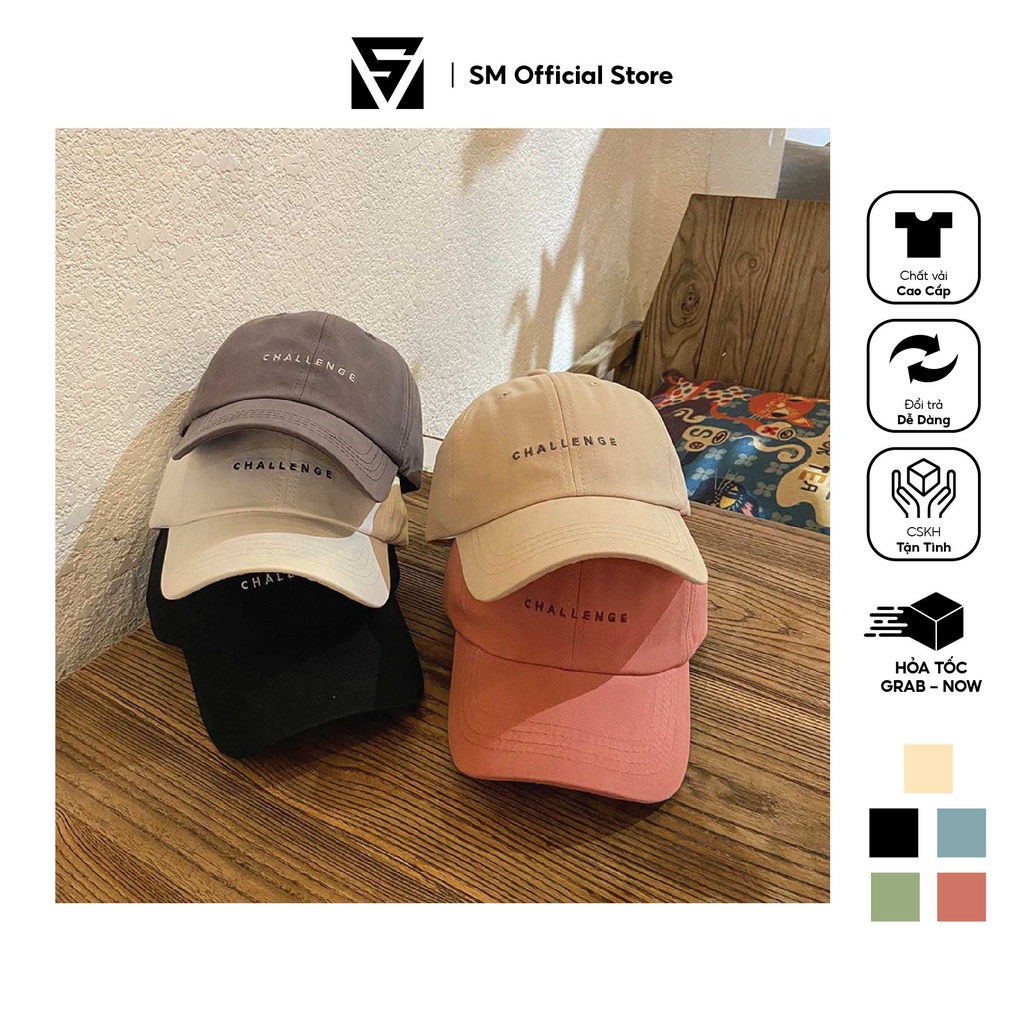 Mũ nón lưỡi trai thêu chữ Challenge nam nữ phong cách ulzzang Hàn Quốc - SMN07