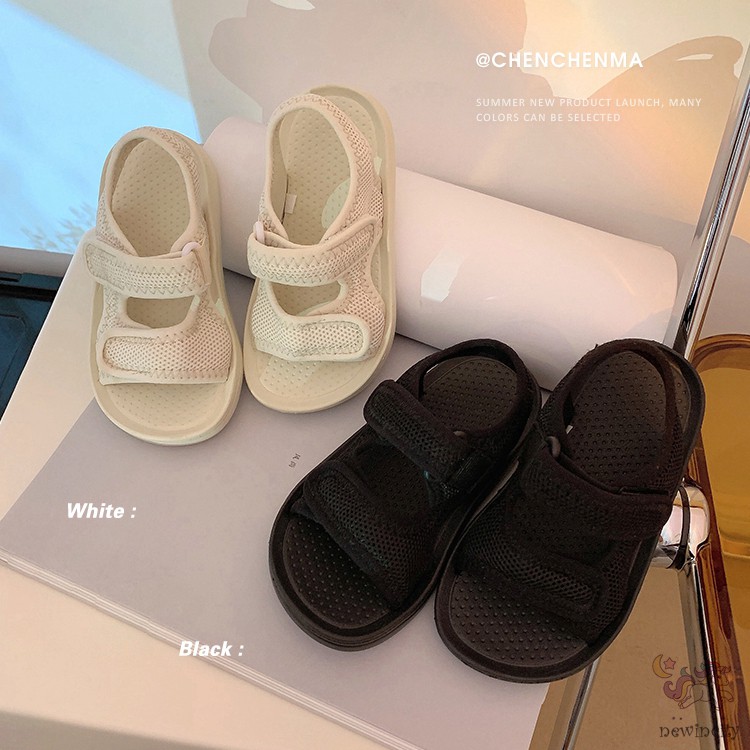 Giày sandal chống trượt màu trơn phong cách Hàn Quốc thời trang mùa hè cho bé trai và bé gái