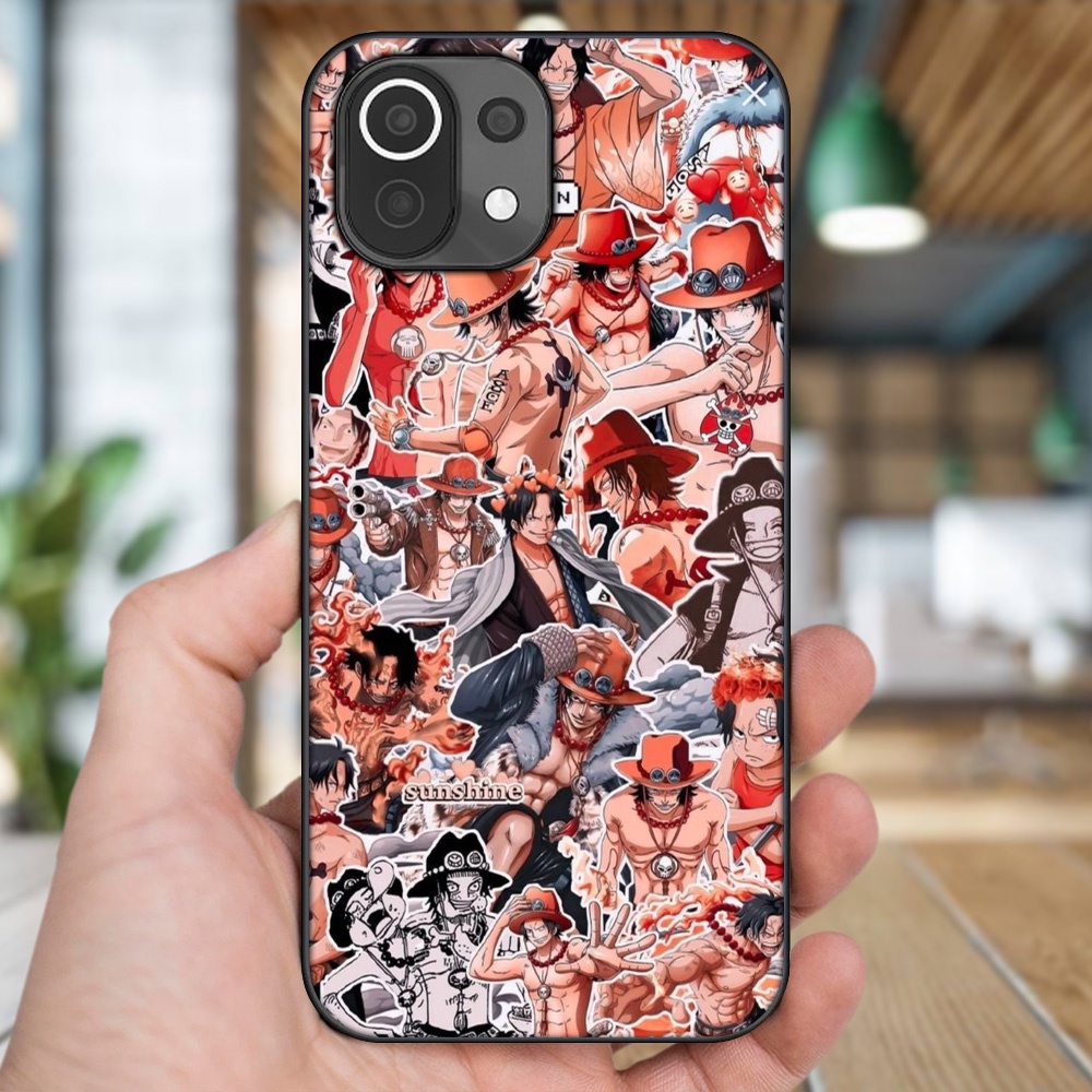 Ốp lưng Xiaomi Mi 11 Lite viền đen in hình Ace One Piece