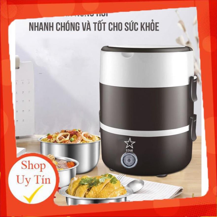 [Giá Sập Sàn] [Giảm Gía] Hộp Cơm Cắm Điện 3 Tầng, Giữ nhiệt, Hâm Nóng Nhanh Thức Ăn, Inox Vỏ Nhựa Chịu Nhiệt Tốt An Toàn | BigBuy360 - bigbuy360.vn
