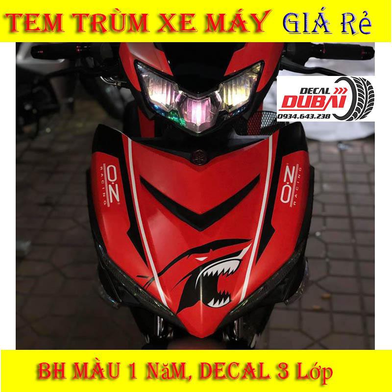 Tem Trùm Exciter 150 Cá Mập Đỏ Đen