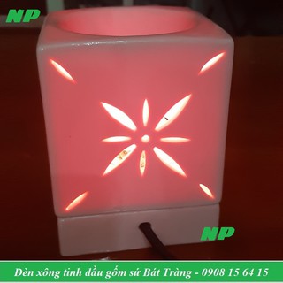 Đèn xông tinh dầu hình vuông dùng điện