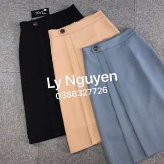 CHÂN VÁY CHỮ A PHỐI NÚT CAO CẤP (ẢNH THẬT 100% DO SHOP TỰ CHỤP)
