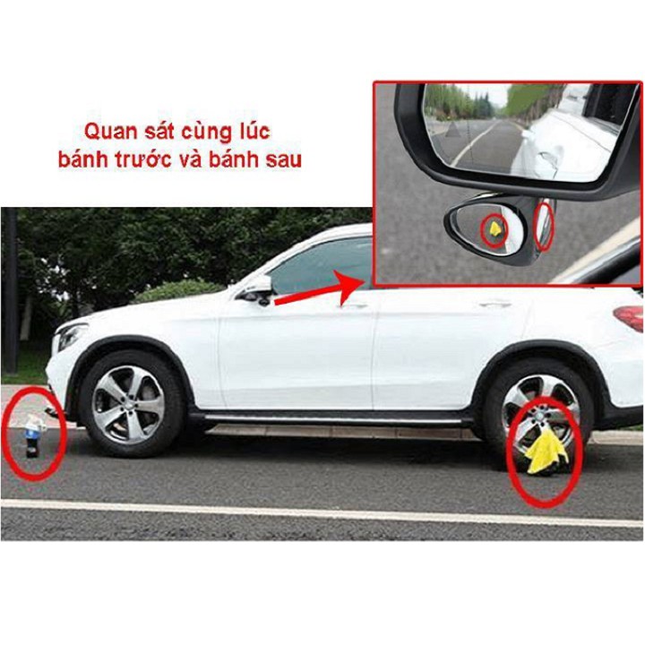 Bộ 2 Gương Cầu Trái Và Phải 3d Super View Xoay 360 Độ,Hỗ Trợ Quan Sát Cả 2 Bánh Xe