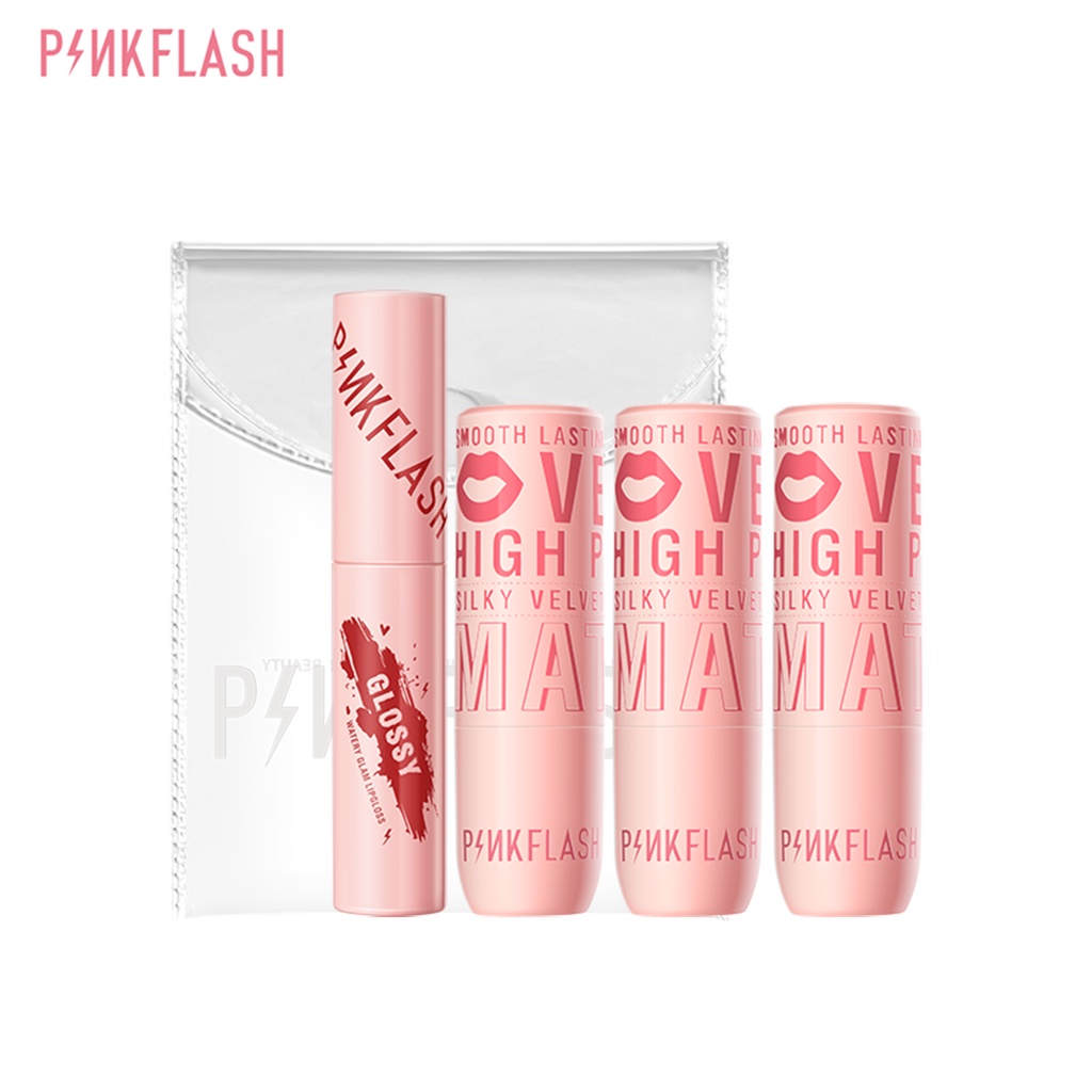 PINKFLASH Bộ Son kem lì kết cấu mượt mà lâu trôi