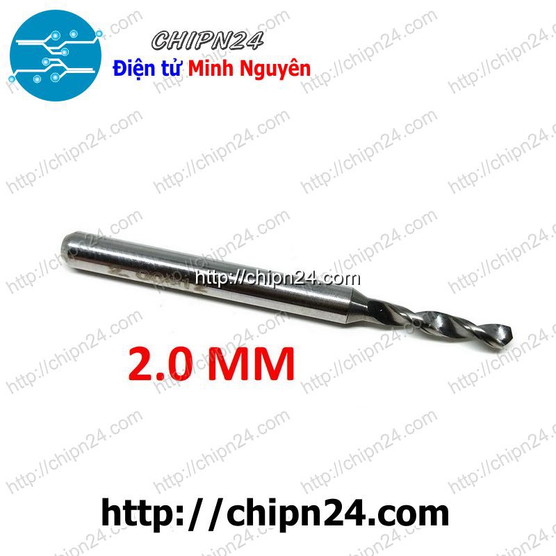 [1 CÂY] Mũi khoan mạch in CNC HỢP KIM 2.0mm (Mạch điện tử, PCB)