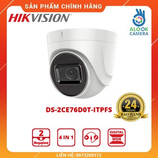 hÀNG CHÍNH HÃNG_Camera Dome HD-TVI HIKVISION  DS-2CE76D0T-ITPFS 2MP Có Míc_BẢO HÀNH 24 THÁNG