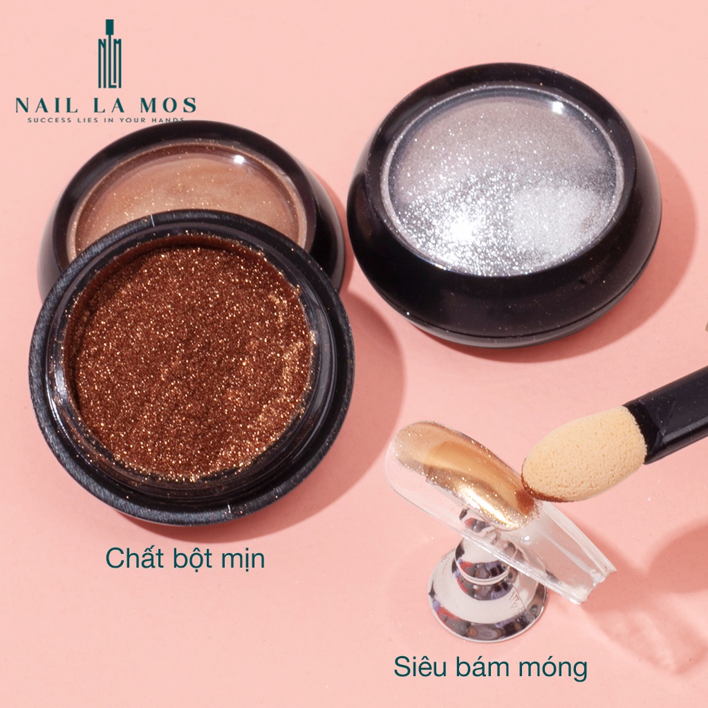 Set bột tráng gương nail 6 màu óng ánh - Nhũ trang trí móng nhiều màu