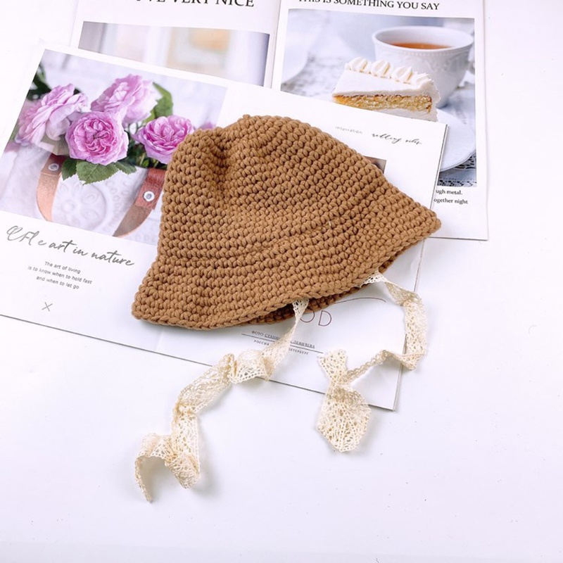 Mũ Dệt Kim Phối Ren Phong Cách Công Chúa Thời Trang Mùa Đông Cho Bé Gái