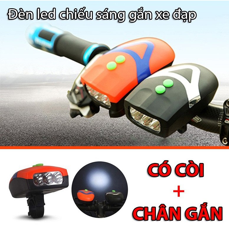 Đèn pin xe đạp kiêm còi báo FY-037 - Đèn xe đạp, phụ kiện dùng cho tất cả xe đạp khi đi ban đêm