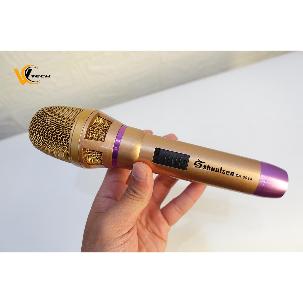 Micro Hát Karaoke Có Dây Cao Cấp Shunison SN-699/ SN699A | Micro chuyên nghiệp Hát Nhẹ, Bắt Giọng Nhạy, Dây Mic dài 5m