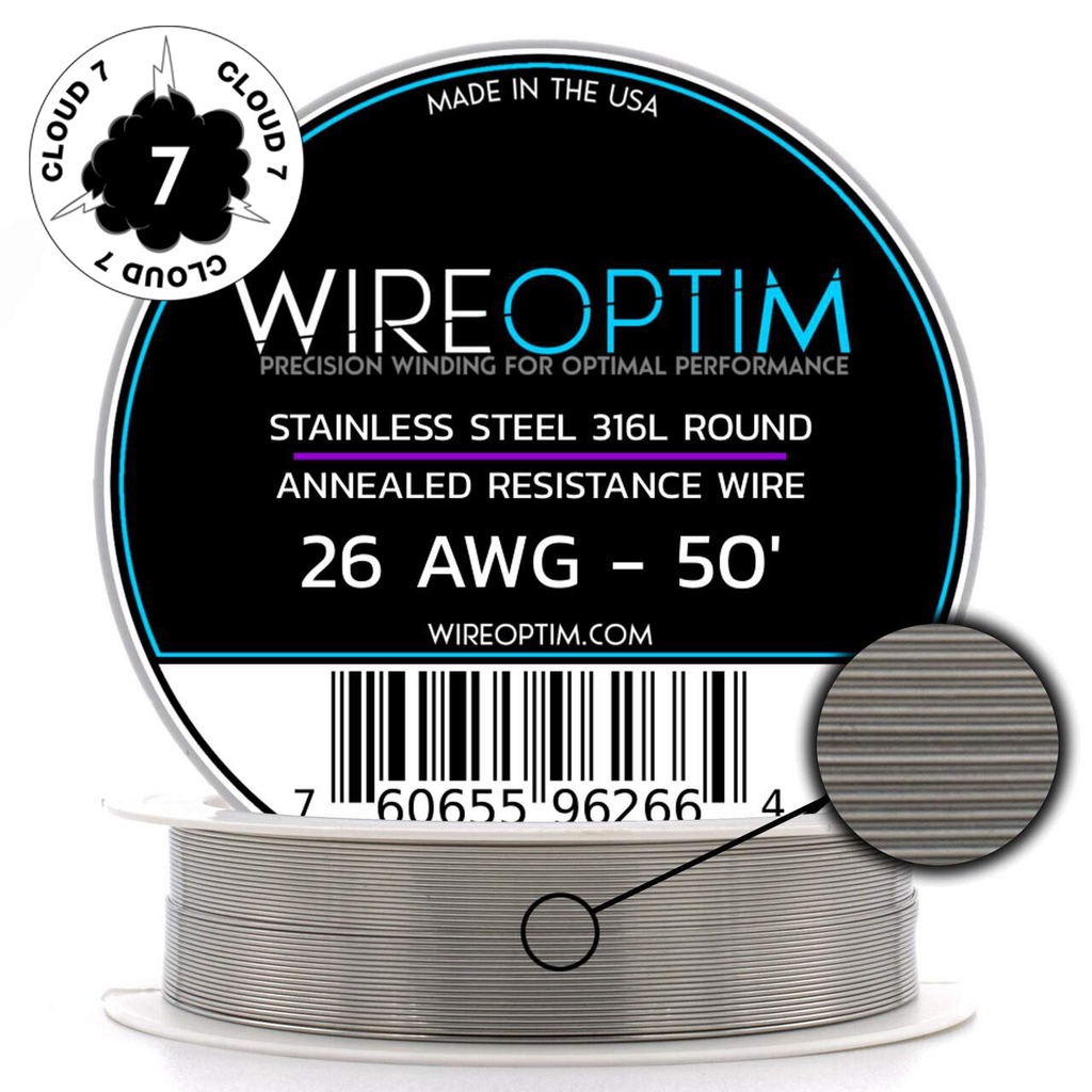 Dây điện trở nhiệt SS316 / SS316L 50ft 15m WIREOPTIM