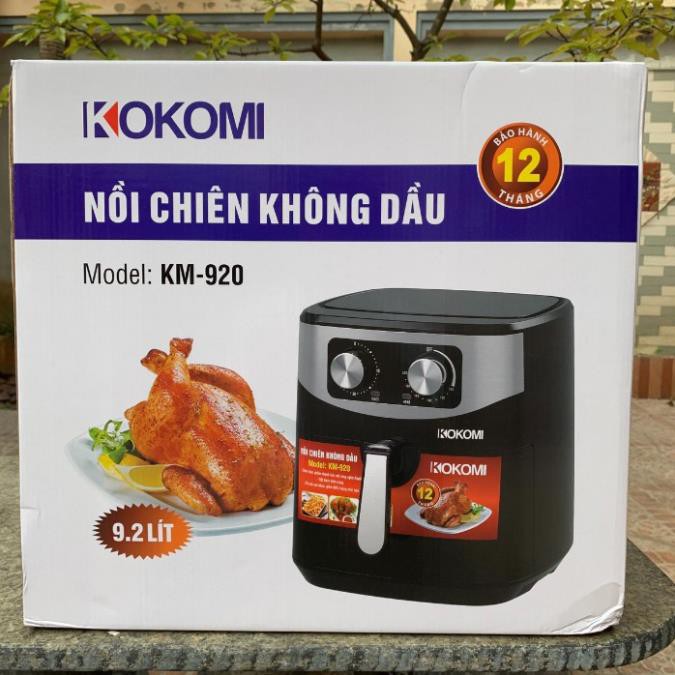 Nồi Chiên Không Dầu KOKOMI KM-920 Dung Tích Lớn (9.2L) Kiểu Dáng Sang Trọng - Công Nghệ Chiên Chân Không - BH 12 Tháng