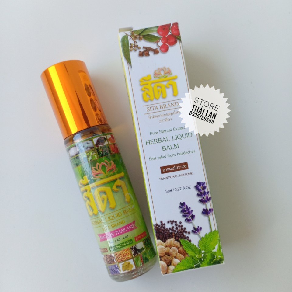 Dầu Lăn Nóng 20 Vị Thảo Dược SITA BRAND  Herbal Liquid Balm Thái Lan