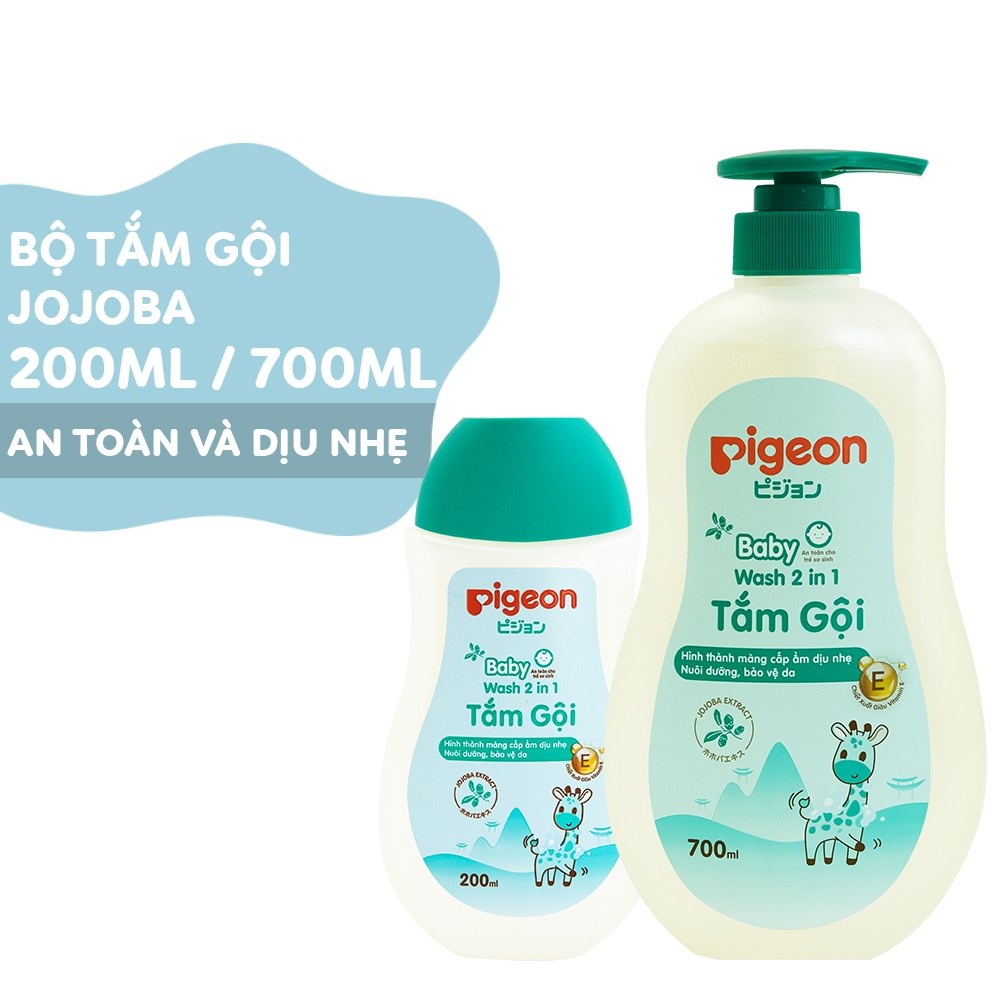 Tắm gội 2 in 1 Pigeon Hương Jojoba 200ml/700ml (MẪU MỚI)