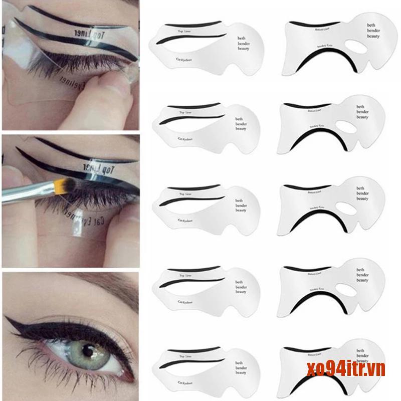 XOITR  10pcs Eyeliner Stencils Winged Eyeliner Stencil Models Template Shaping Too