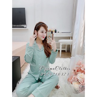 Pijamaclothes lụa xanh mint 033 dài dài