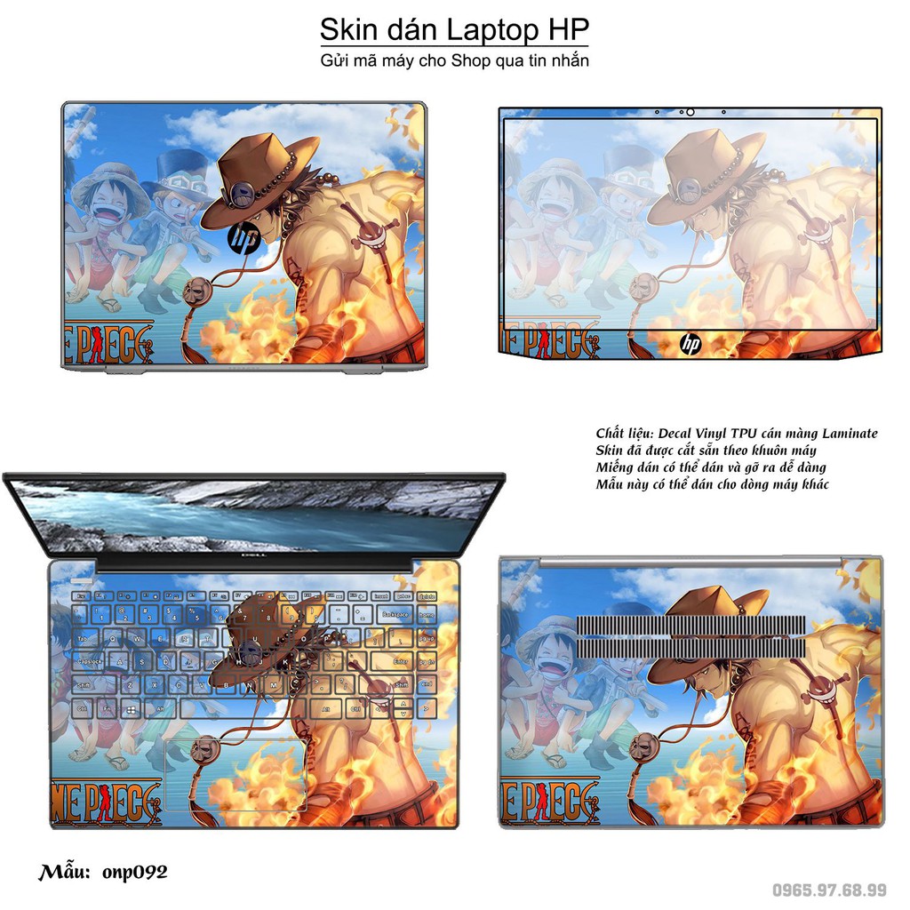 [Mã ELFLASH5 giảm 20K đơn 50K] Skin dán Laptop HP in hình One Piece bộ 8 (inbox mã máy cho Shop)