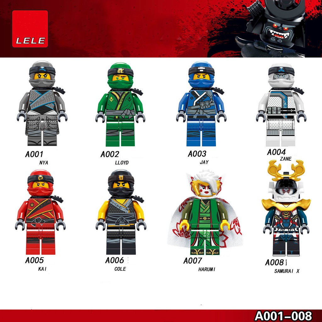 Minifigures Ninjago Các Mẫu Nhân Vật Harumi Samurai X Lya Lloyd Jay Kai Zane Cole Lele C001 C002 C003