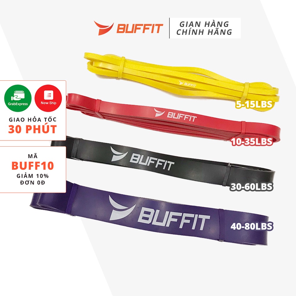 Dây kháng lực POWER BAND BUFFIT, dây cao su đàn hồi tập gym đa năng cao cấp chính hãng (bán lẻ)