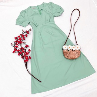 Đầm váy freesize mint form dài cổ V