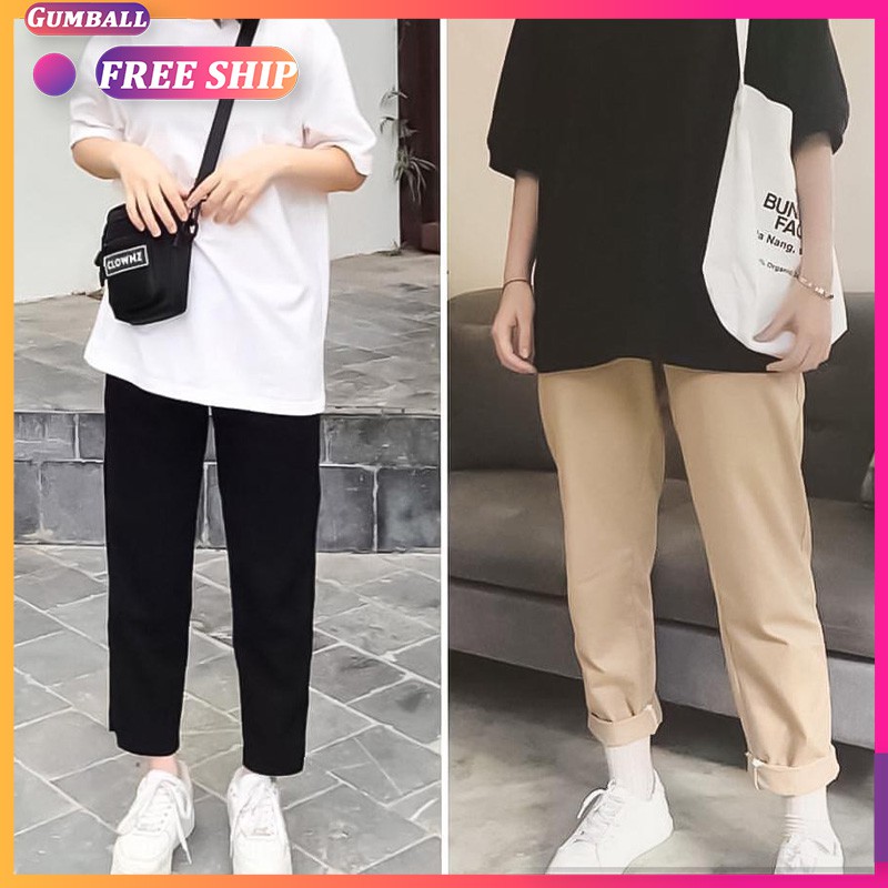 Quần Baggy Kaki Nam Nữ Ống Rộng Quần Kaki Unisex Cạp Chun Chất Vải Mềm Freesize Hàng Cao Cấp