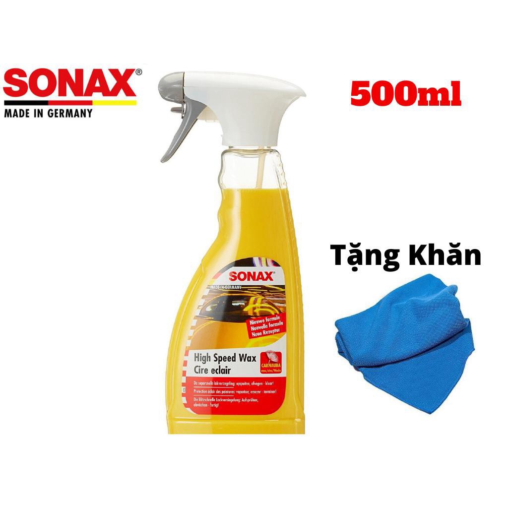 Dung Dịch Làm Sạch Đánh Bóng Nhanh Sơn Ướt Sonax High Speed Wax 288200 Tặng khăn