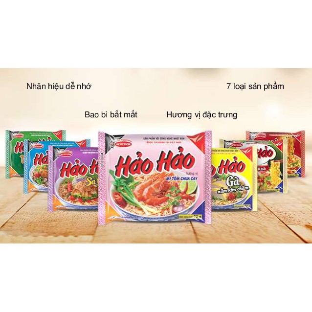 Mì Hảo Hảo tôm chua cay và các vị gói 75g