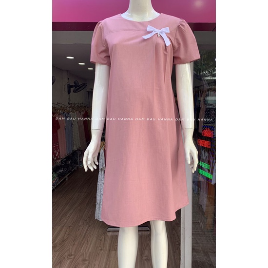 [HANNA size 40-100kg] Đầm bầu công sở dễ thương big size có size 100kg chất vải cao cấp thấm mồ hôi tốt mùa hè dáng dài