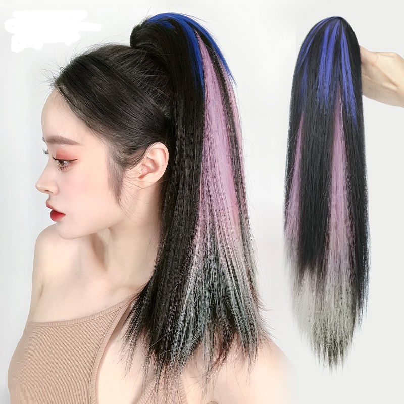 Tóc Giả Đuôi Ngựa Thẳng Dài Nhiều Màu Sắc Thời Trang Dành Cho Nữ