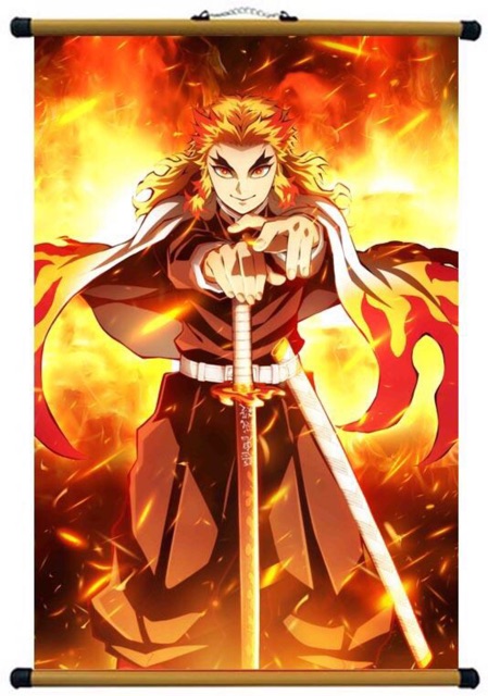 Ảnh poster rengoku kyoujurou, tranh treo tường anime viên trụ kimetsu no yaiba