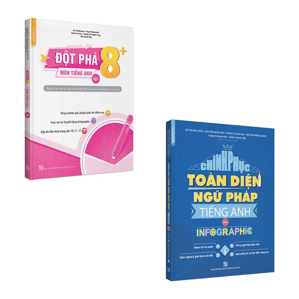 Sách - Combo Đột phá 8+ môn Tiếng Anh - tập 1 (TB 2020) - Chinh phục toàn diện Ngữ pháp tiếng Anh bằng Infographic tập 1