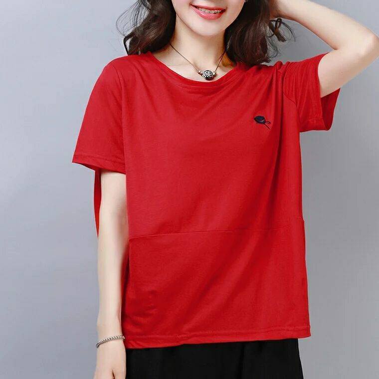 Áo Thun Tay Ngắn Plus Size Thời Trang Cho Phụ Nữ Trung Niên