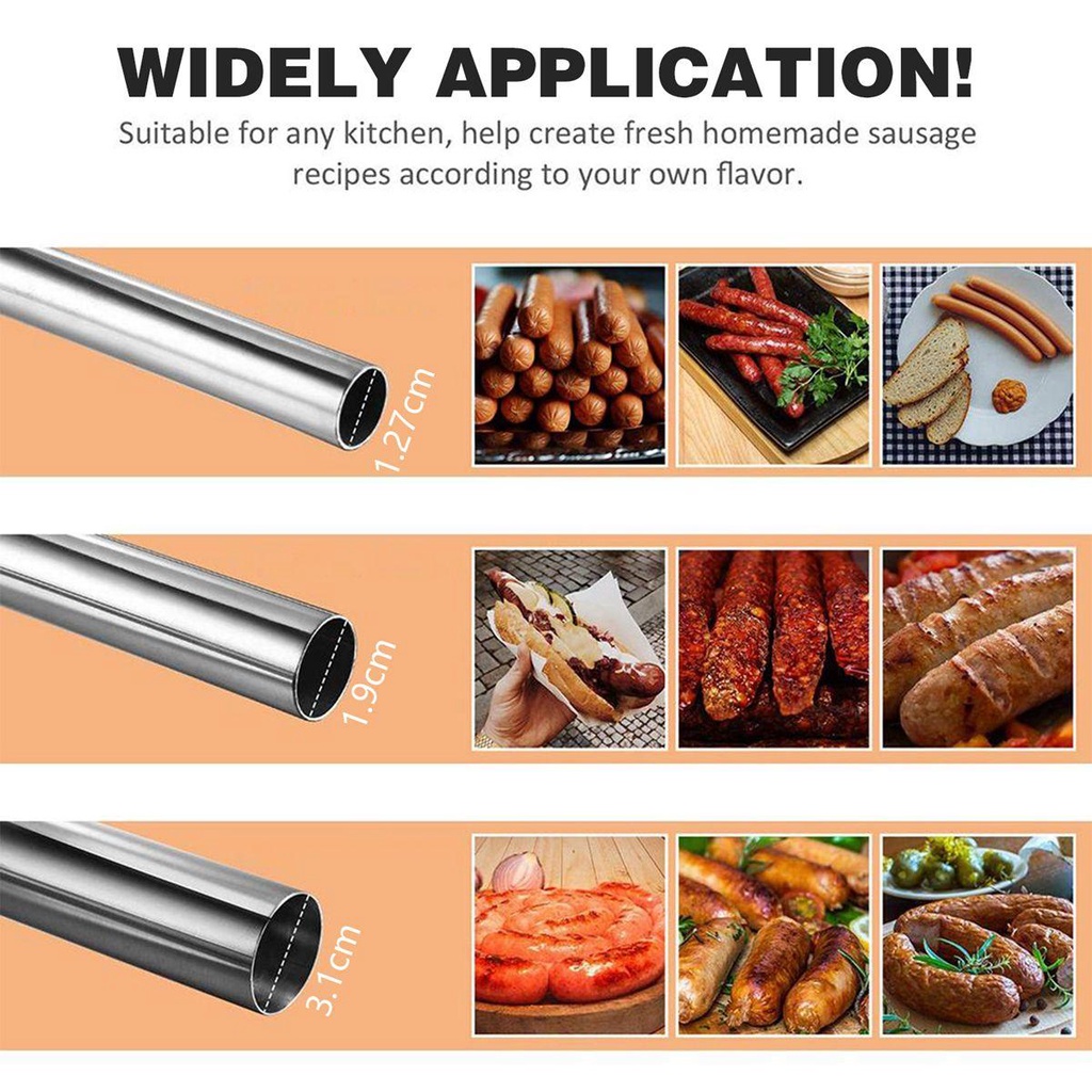 ELEGANT Set 3 Ống Đựng Đồ Kích Thước 1.2cm 1.9cm 3.2cm #10 Bộ Dụng Cụ Nghiền Xúc Xích Tiện Lợi
