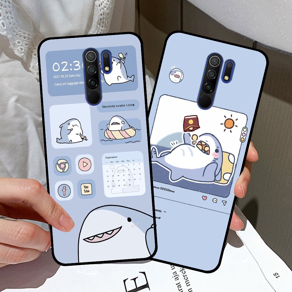 Ốp Xiaomi Redmi 9 in hình nền cá mập đáng yêu giá rẻ