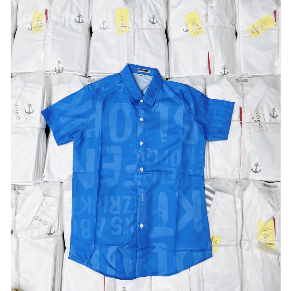 (Free Ship) Hàng Hot Mẫu Mới ÁO Sơ MI Nam Tay Ngắn In CHìm  Thời Trang Lịch Lãm Sang Trọng HÌnh Thật Shop Tự CHụp Kèm Vi