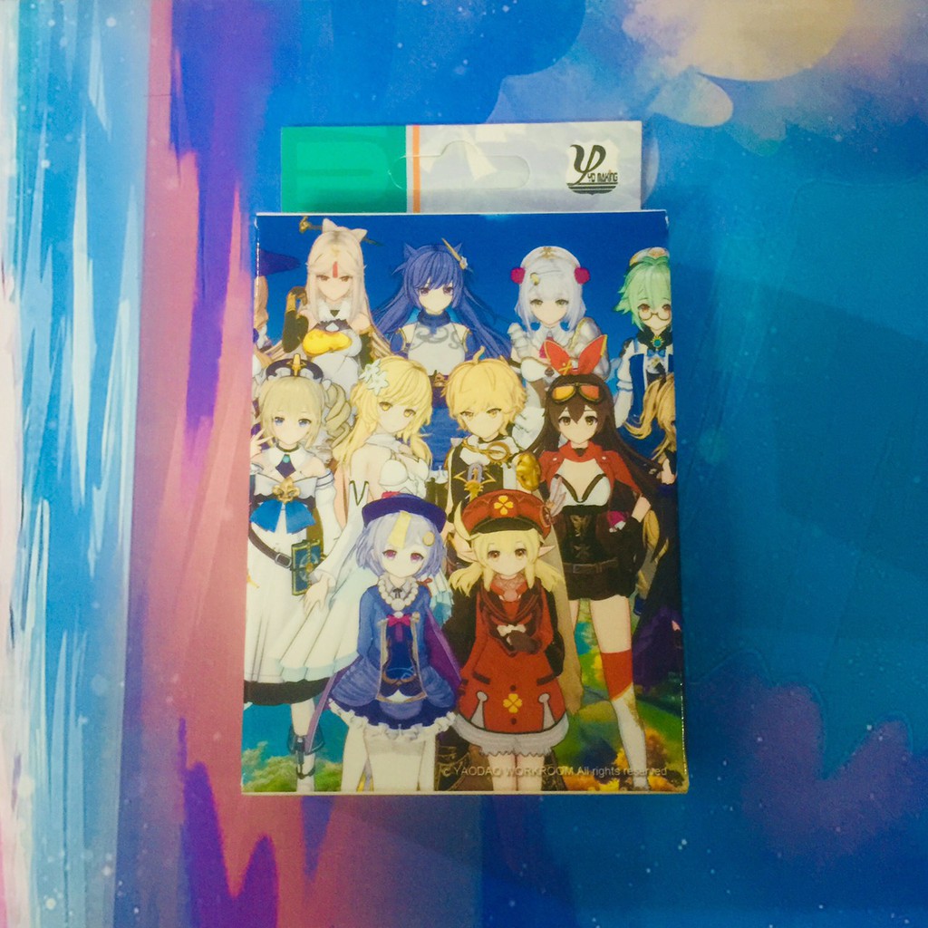 Bộ bài tây poker GENSHIN IMPACT tú lơ khơ game anime manga chibi 52 lá khác nhau hộp ảnh dễ thương xinh xắn