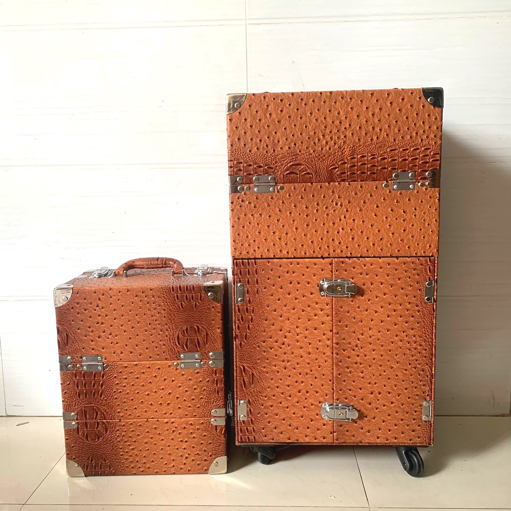 Combo 2 cốp mỹ phẩm đa năng The Rucy size 37x20x30 cm và vali kéo size 36x22x64 cm