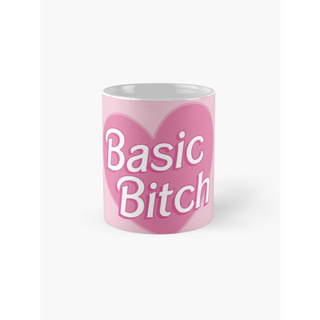 Cốc sứ in hình - basic bitch pink - ms 1516