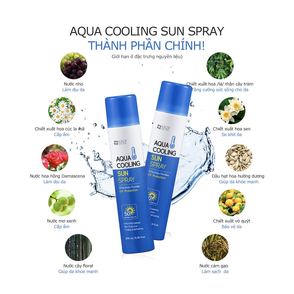 XỊT CHỐNG NẮNG CẤP ẨM AQUA COOLING SUN SPRAY