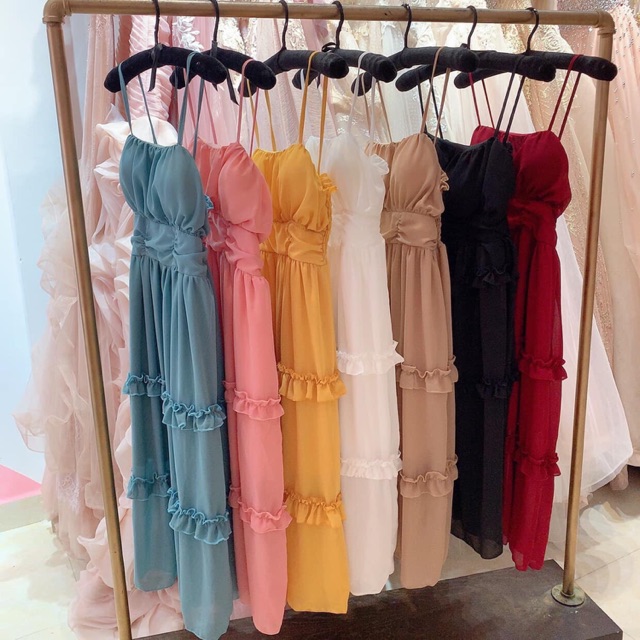 Đầm voan hai dây có lớp lót mút ngực siêu xinh