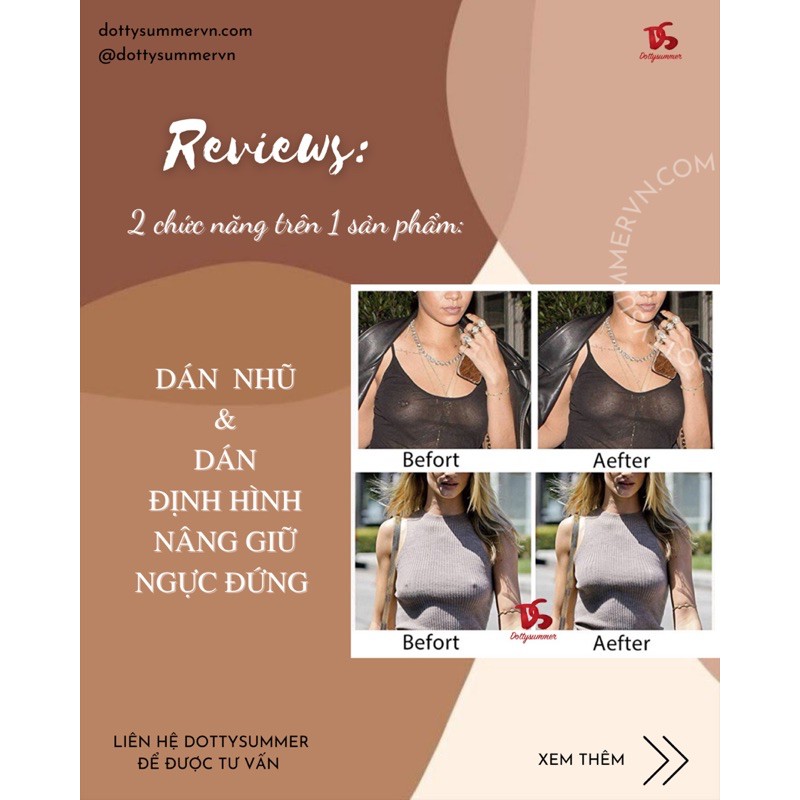 Miếng Dán Che Nhũ & Định Hình Kéo Nâng Ngực Đứng Đẹp Tự Nhiên Tái Sử Dụng