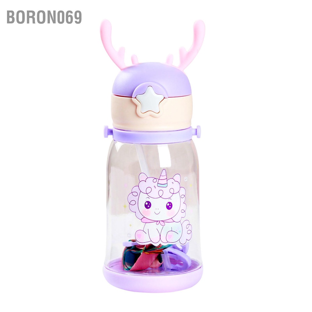 Hàng giao ngay 600ml cốc sippy Antler Shaped Chai nước Phim hoạt hình trẻ em Cốc di động cho trẻ em